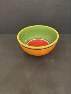 DANSK CARIBE ARUBA ORANGE CHINA 8” Wide By 3.75” H Medium Mixing Bowl 1 Qt